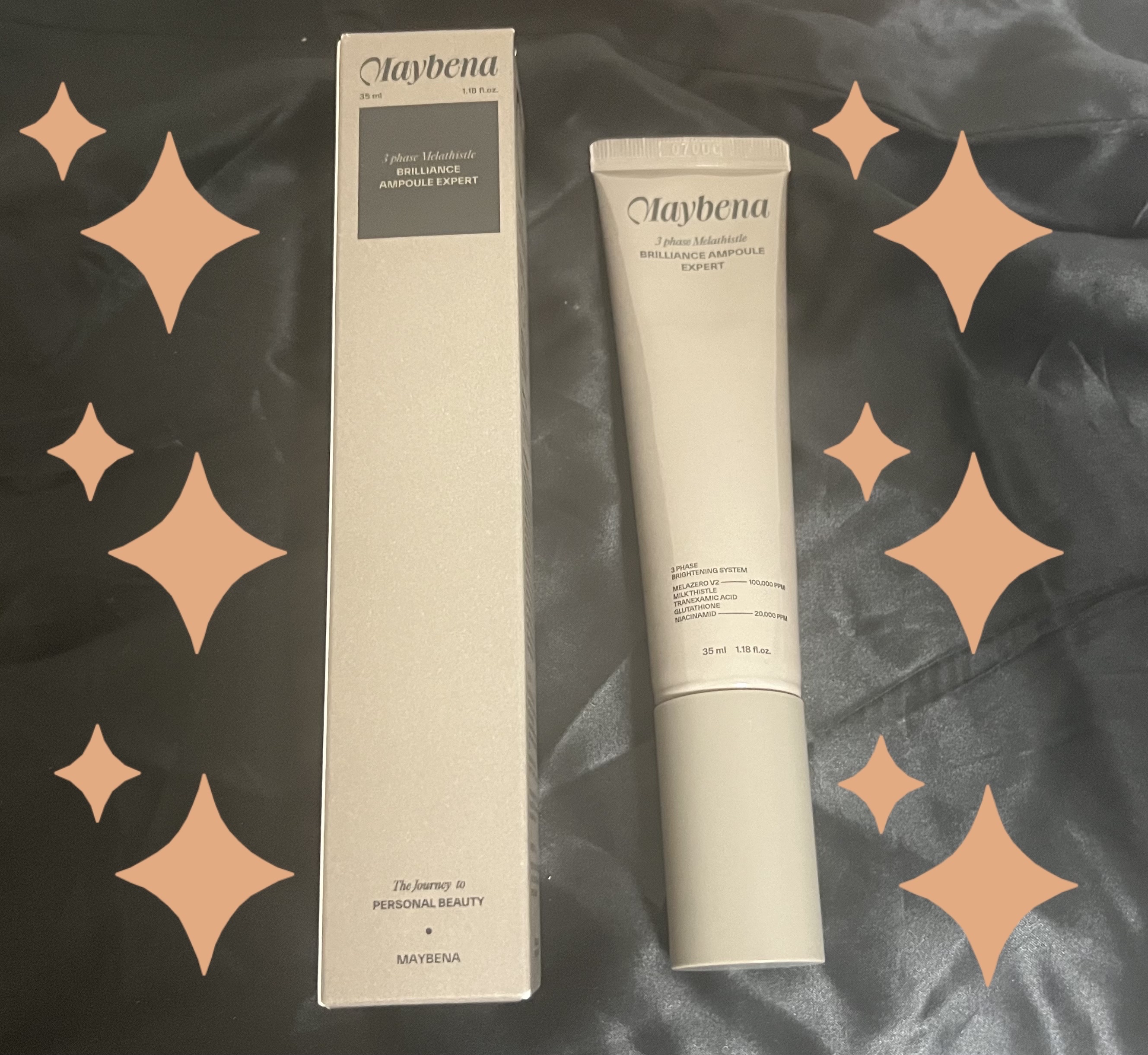 ⭐️Maybena⭐️
ゼロくすみ美白アンプル

メラニンをケアして、
しみ・そばかす・くすみを解消する美容液⭐️

メラニンケア成分のメラゼロV2が100,000ppm
ナイアシンアミドが20,000ppm配合！

2週間の使用で
奥のシ