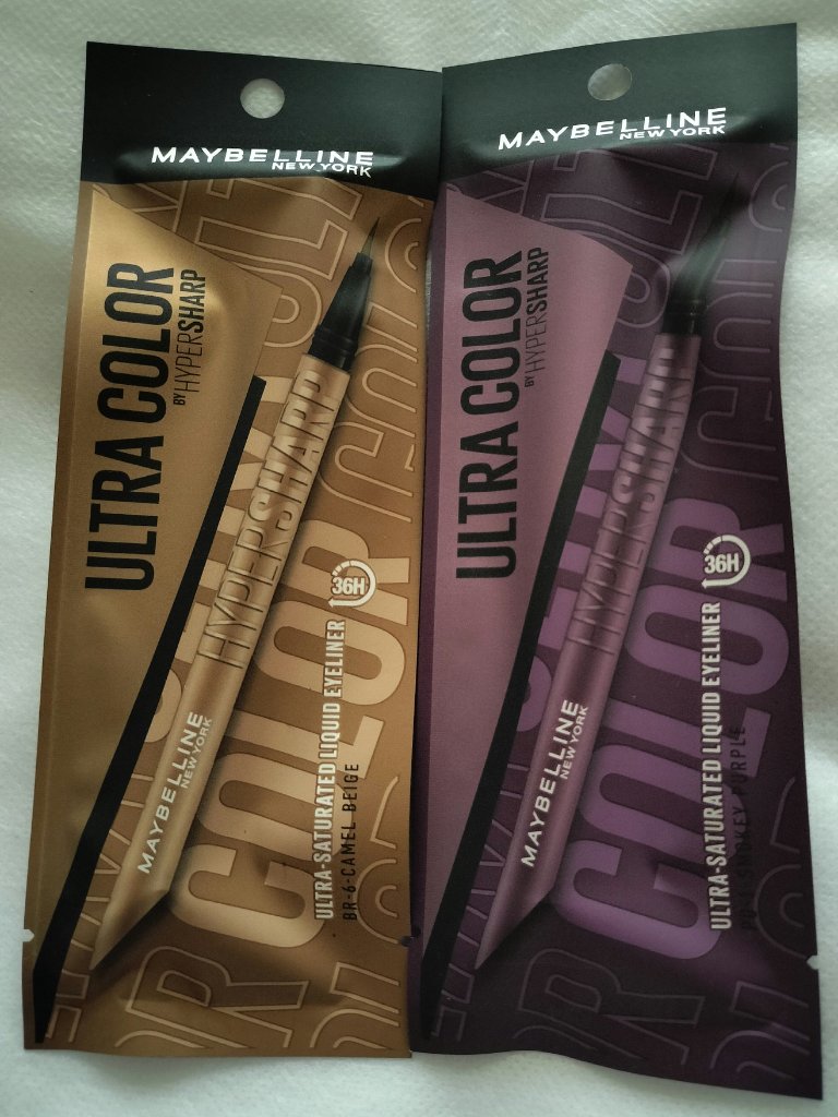 夜まで長持ち！ MAYBELLINE NEW YORK ウルトラカラー アイライナー BR-6 気どらないキャメルベージュ PU-1 凛としたスモーキーパープル

メイベリンのアイライナーは初めて使いましたが、めちゃくちゃ描きやすい……！
