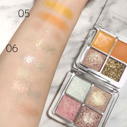 クリアボックス4色アイシャドウパレット/MINSHZEE/アイシャドウパレットを使ったクチコミ(3枚目)