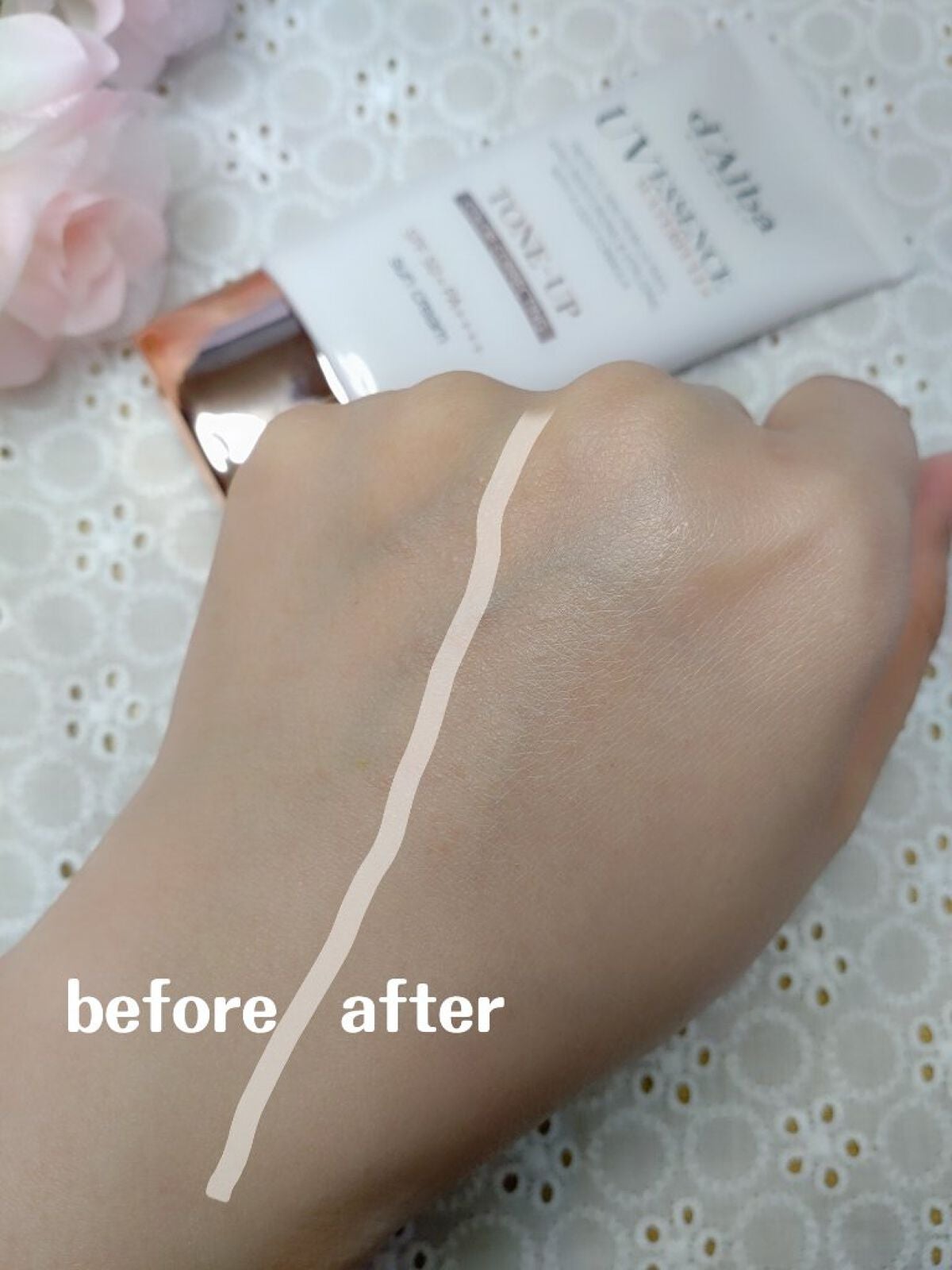 ウォータフルトーンアップサンクリーム/ダルバ/日焼け止めクリームを使ったクチコミ(4枚目)