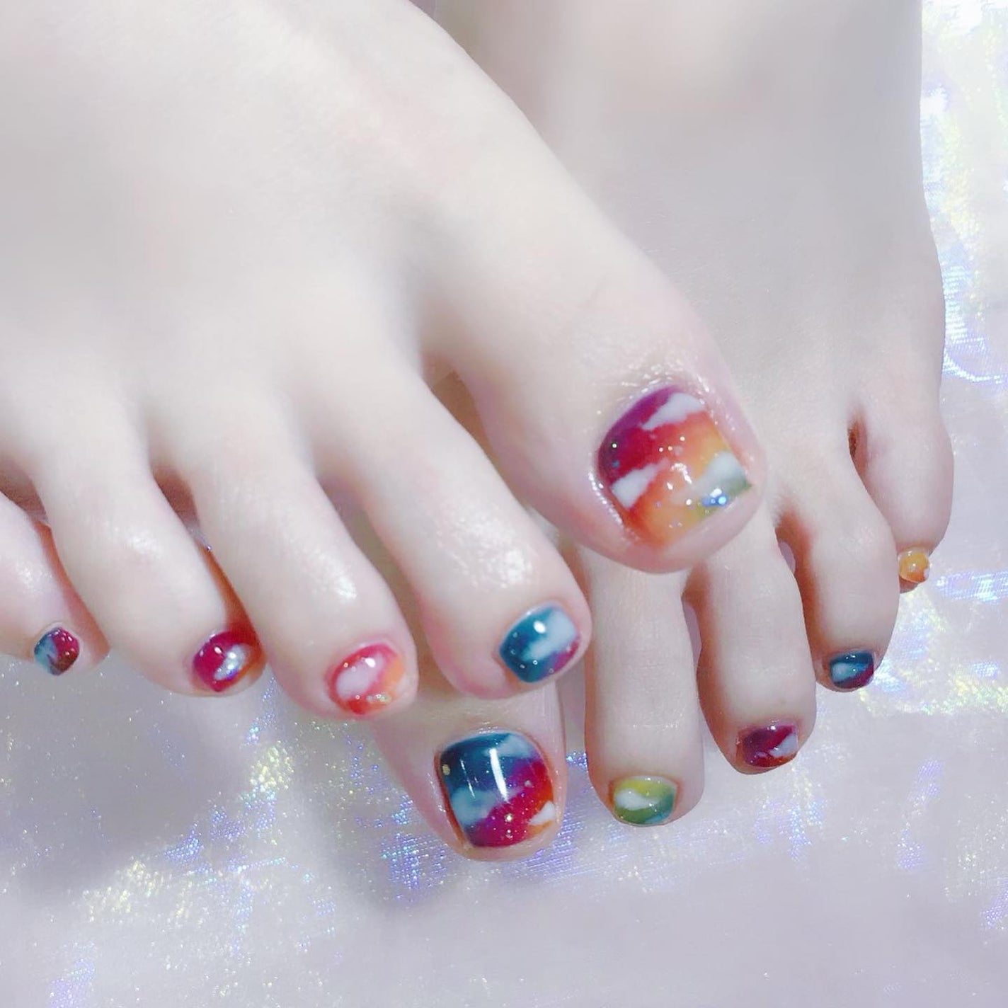 なかやまちえこ on LIPS 「なないろのお空☁️⠀⠀@chapon_930⠀#nail#na..」(4枚目)