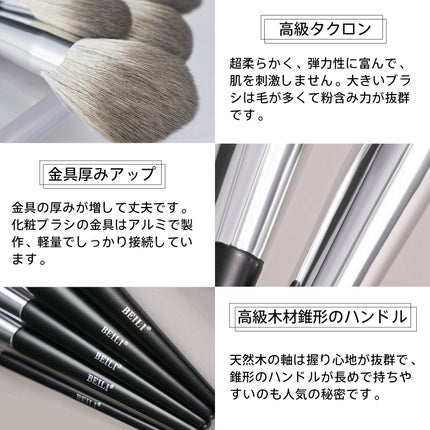 メイクアップブラシ 15pcs/BEILI/メイクブラシを使ったクチコミ(3枚目)