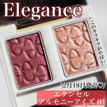 Elégance アイブロウ デュオ パレットのクチコミ「.
#elegance 
#エタンセルアルモニーアイズ01 
.
.
キラキラがとにかく美しい.....」（2枚目）