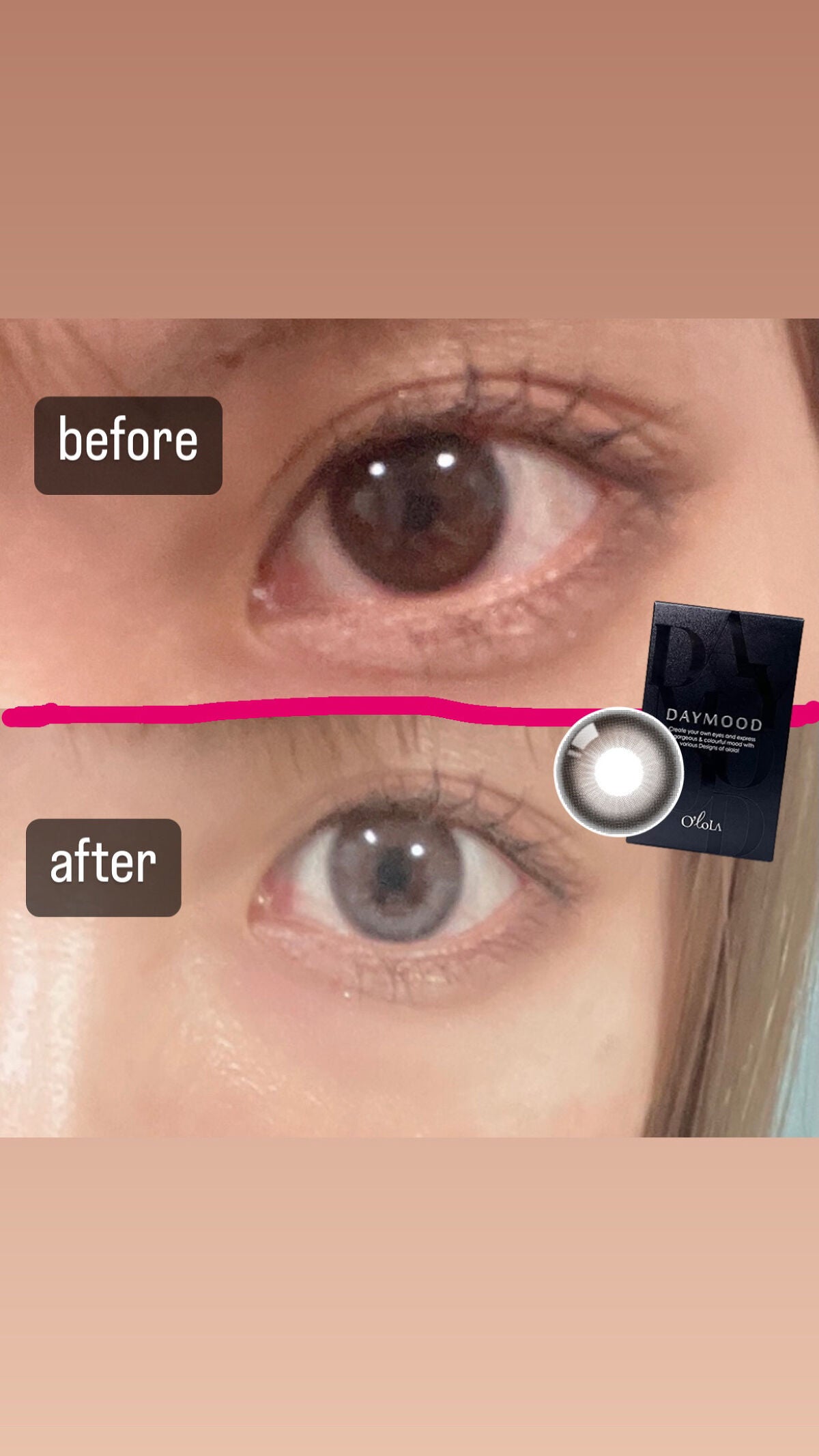 デームードブラウンマンスリー (DAYMOOD BROWN monthly)/OLOLA/1ヶ月(1MONTH)カラコンを使ったクチコミ(2枚目)