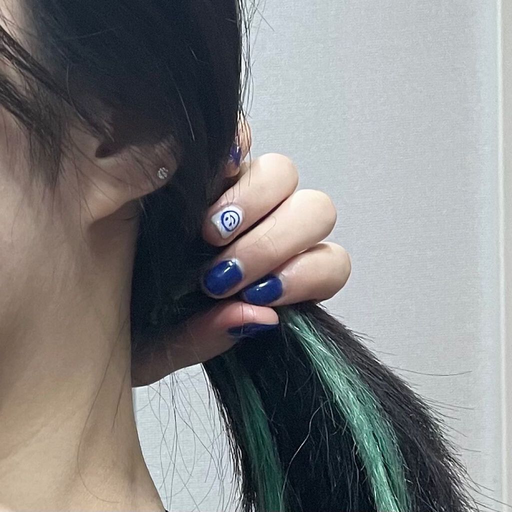 #セルフネイル,#青ネイルのネイルデザイン