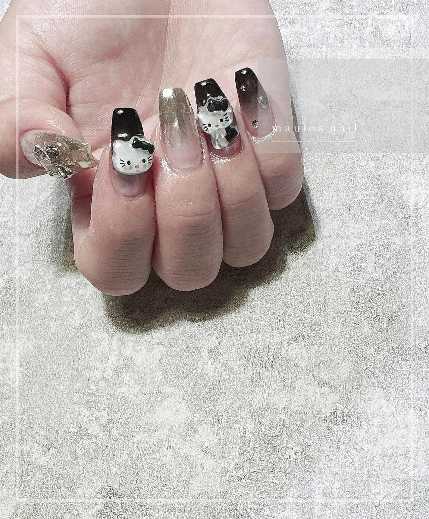 mauloa_nail on LIPS 「・ 🖤🖤🖤・ネイルやり方動画fantistにて多数更新してます..」(1枚目)