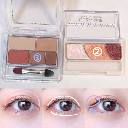 トーンアップアイシャドウ/CEZANNE/アイシャドウパレットを使ったクチコミ(2枚目)