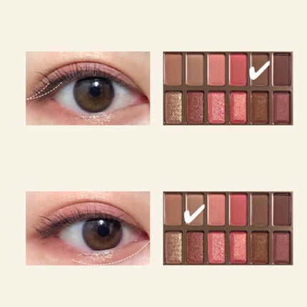 バレンタインボックス3ローズモーメント/VAVI MELLO/アイシャドウパレットを使ったクチコミ(3枚目)