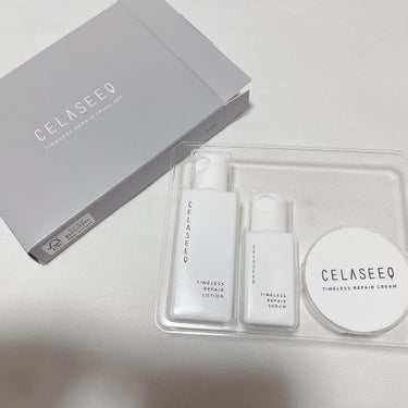 「CELASEEQ タイムレスリペア お試し3点セット」を使用してみました！

さらっと澄んだ使用感の化粧水は、使っていて非常に心地よいです。
肌への浸透感も良く、内側から潤うかのような仕上がりに。
ぐ