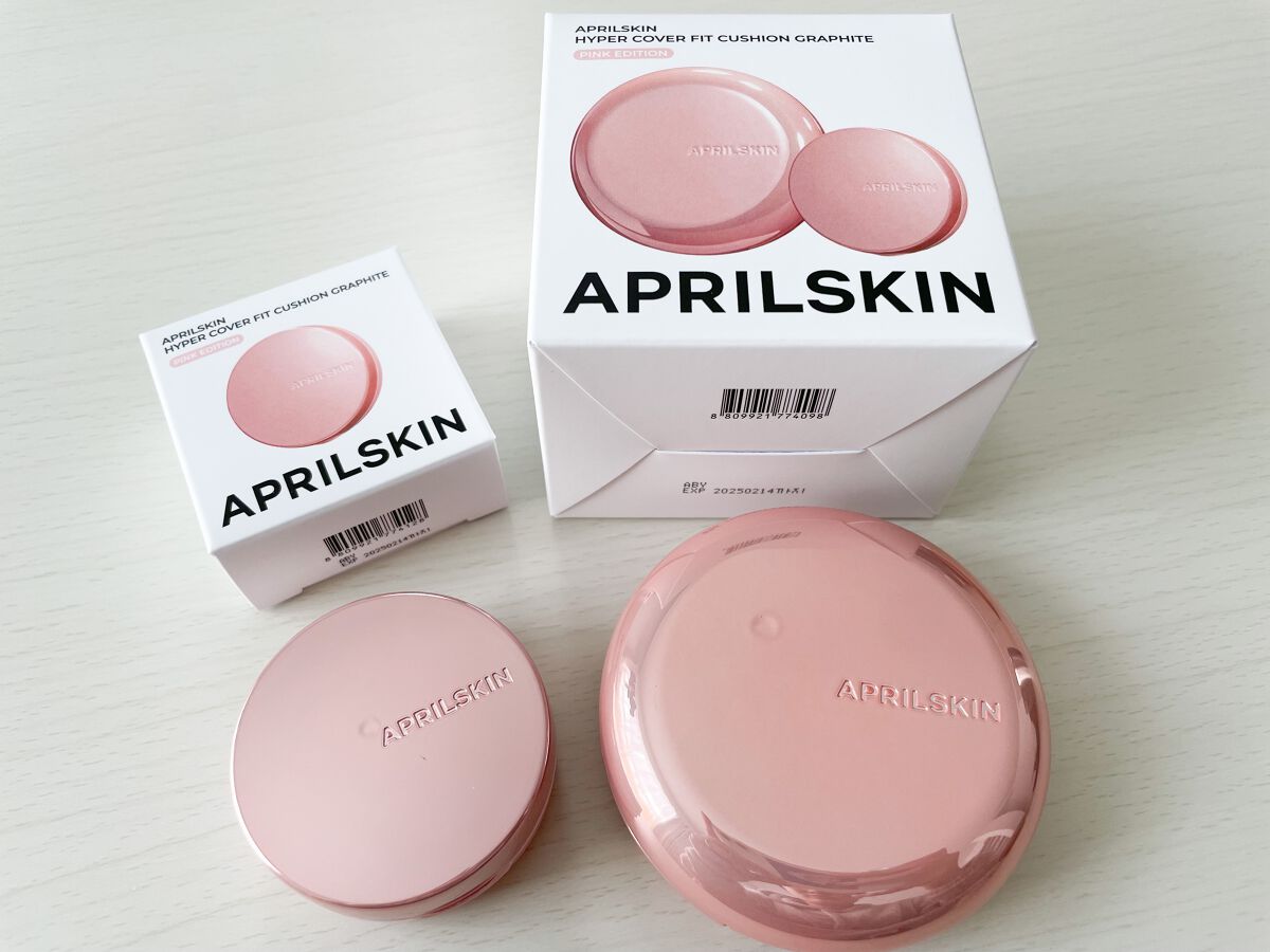 ハイパーカバーフィットクッション  グラファイト/APRILSKIN/クッションファンデーションを使ったクチコミ（1枚目）