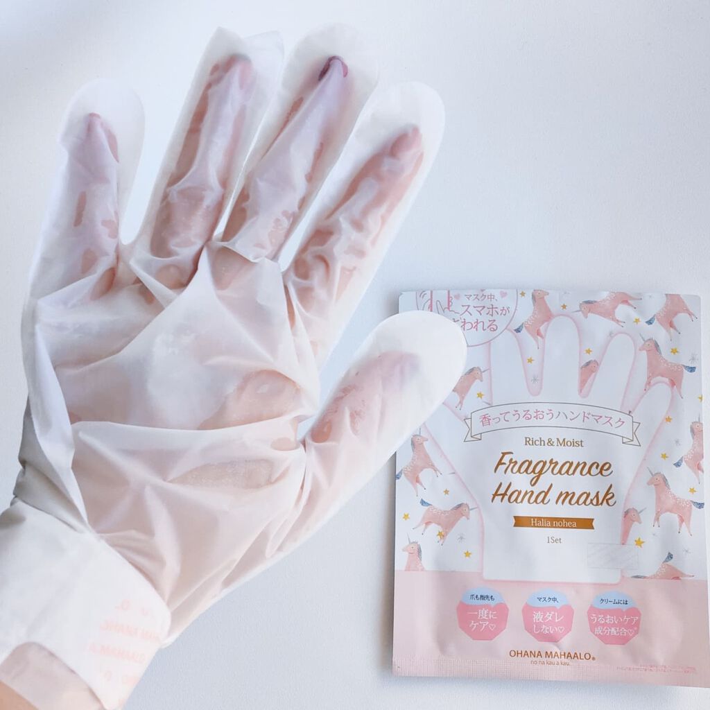 オハナ・マハロ フレグランスハンドマスク 〈ピカケ アウリィ〉/OHANA MAHAALO/ハンドクリームを使ったクチコミ(4枚目)