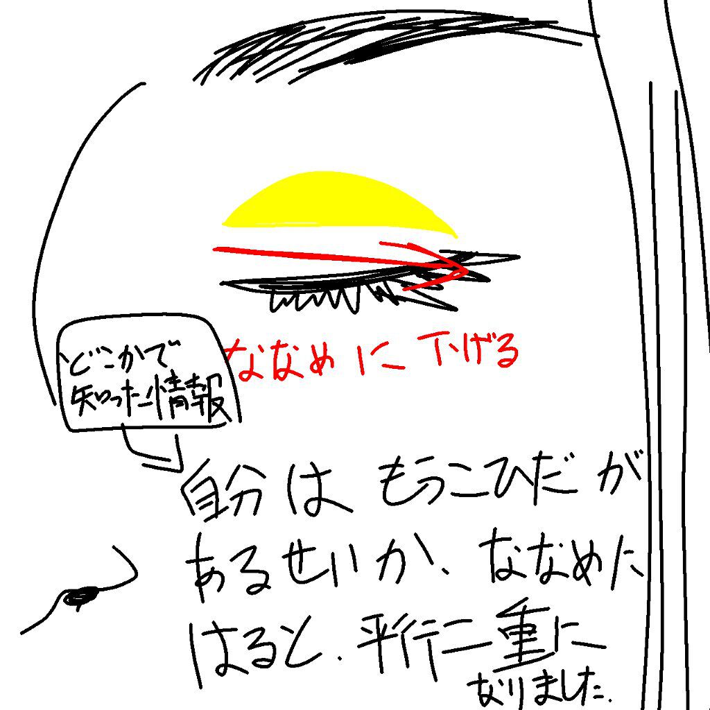 理想のふたえ ぱっちり幅広 ヌーディーワイド/セリア/二重まぶた用アイテムを使ったクチコミ(4枚目)