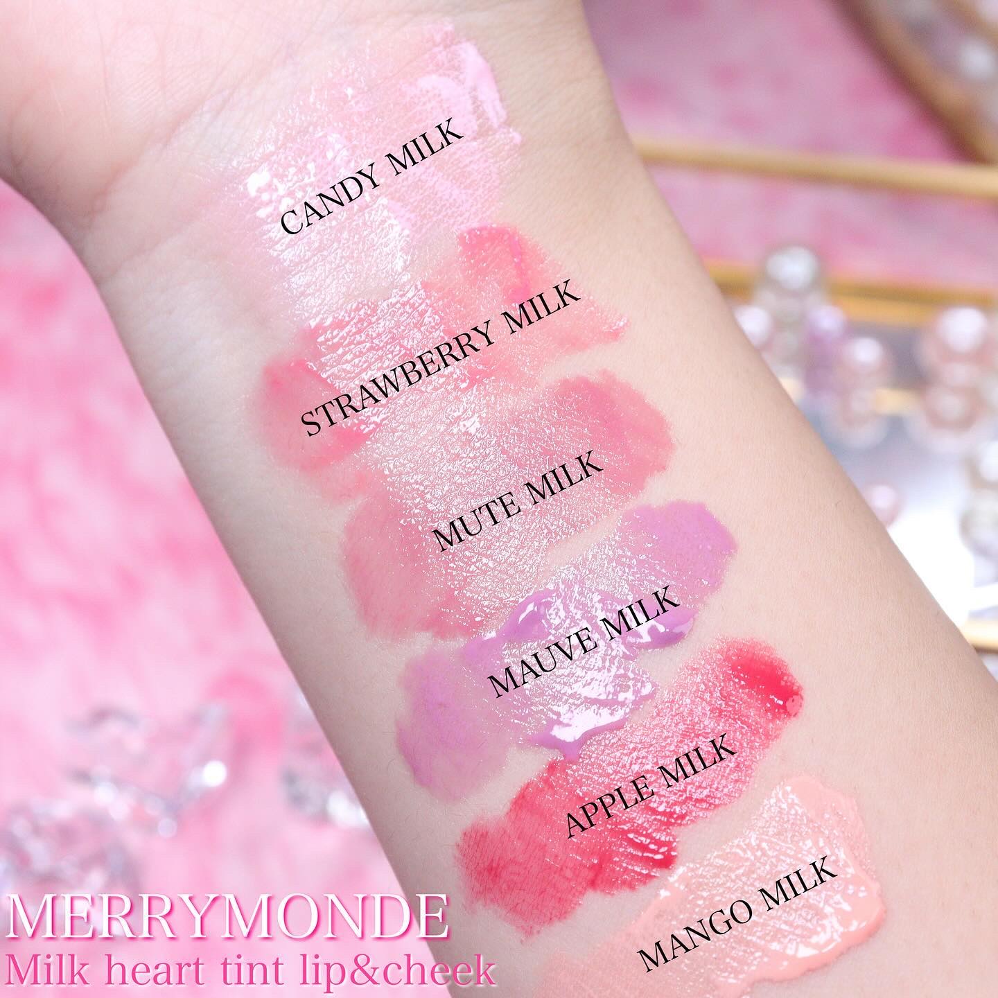 ミルクハートティントリップアンドチーク/Merrymonde/リップティントを使ったクチコミ（3枚目）