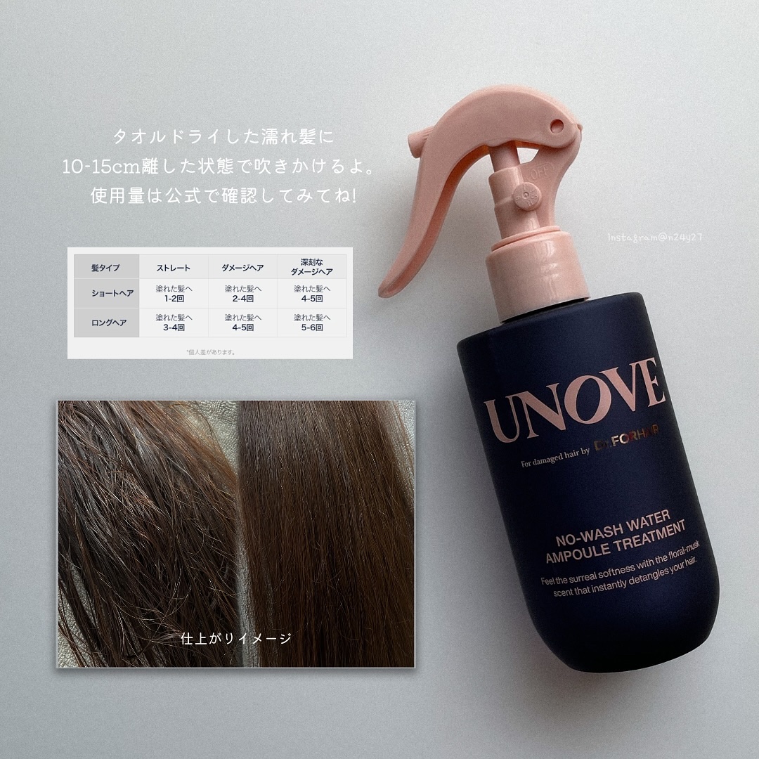 ノーウォッシュウォーターセラムトリートメント/UNOVE/ヘアトリートメントを使ったクチコミ（2枚目）