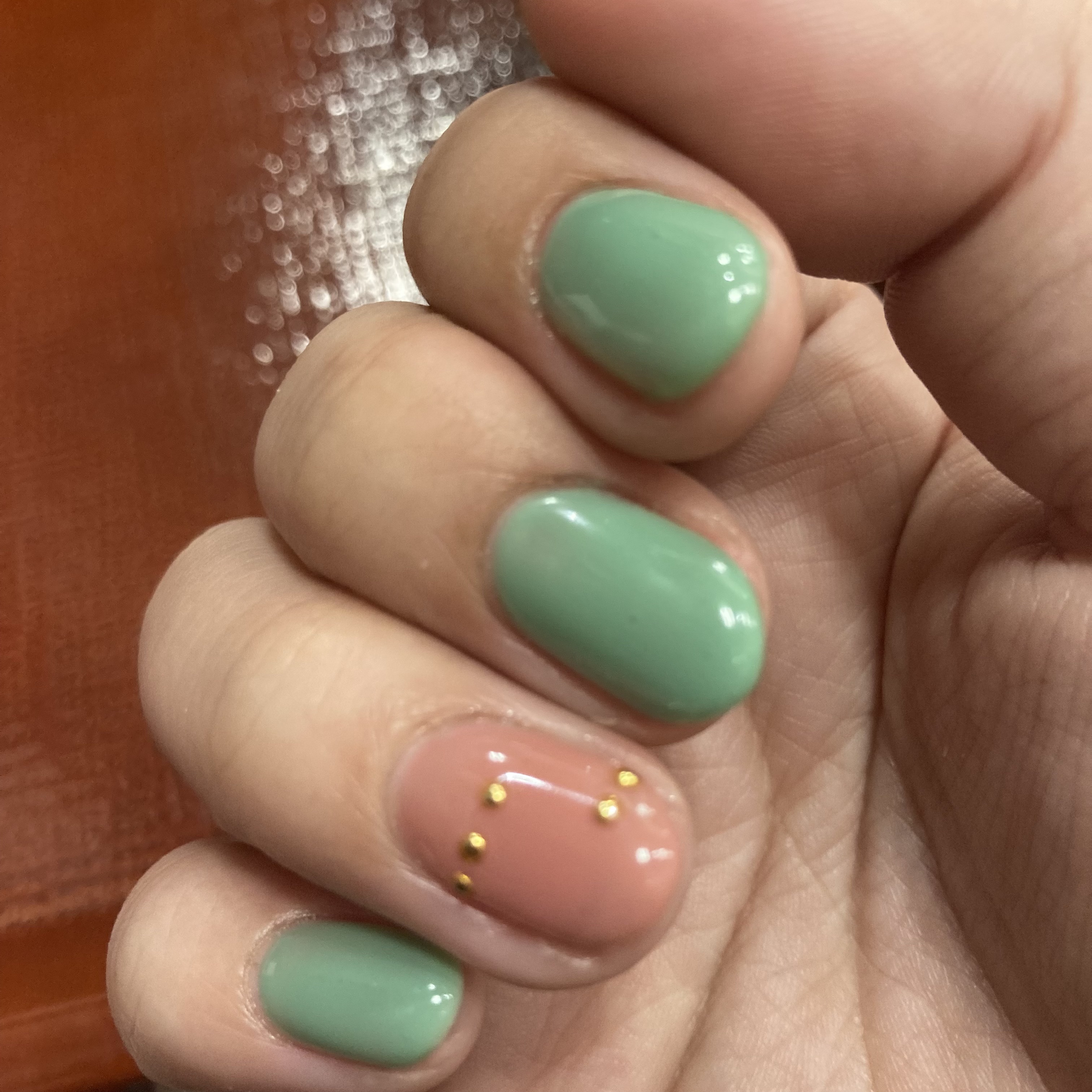 #春ネイル,#桜餅ネイルのネイルデザイン