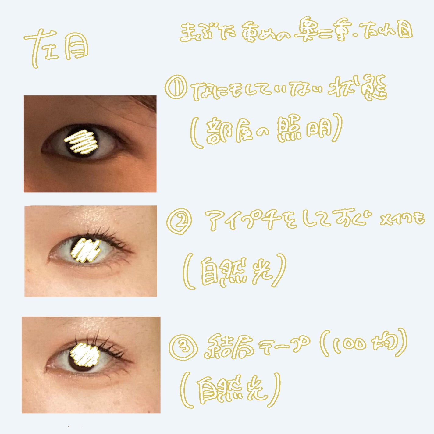アイテープ(絆創膏タイプ、レギュラー、70枚)/DAISO/二重まぶた用アイテムを使ったクチコミ(3枚目)