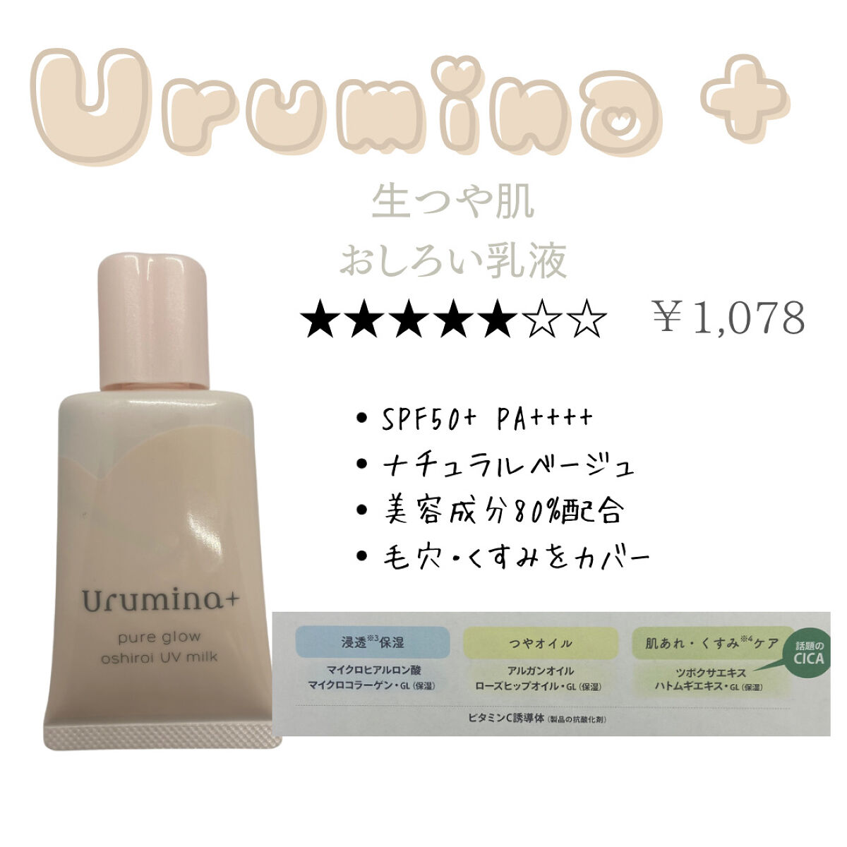 生つや肌おしろい乳液/ウルミナプラス/乳液を使ったクチコミ（3枚目）