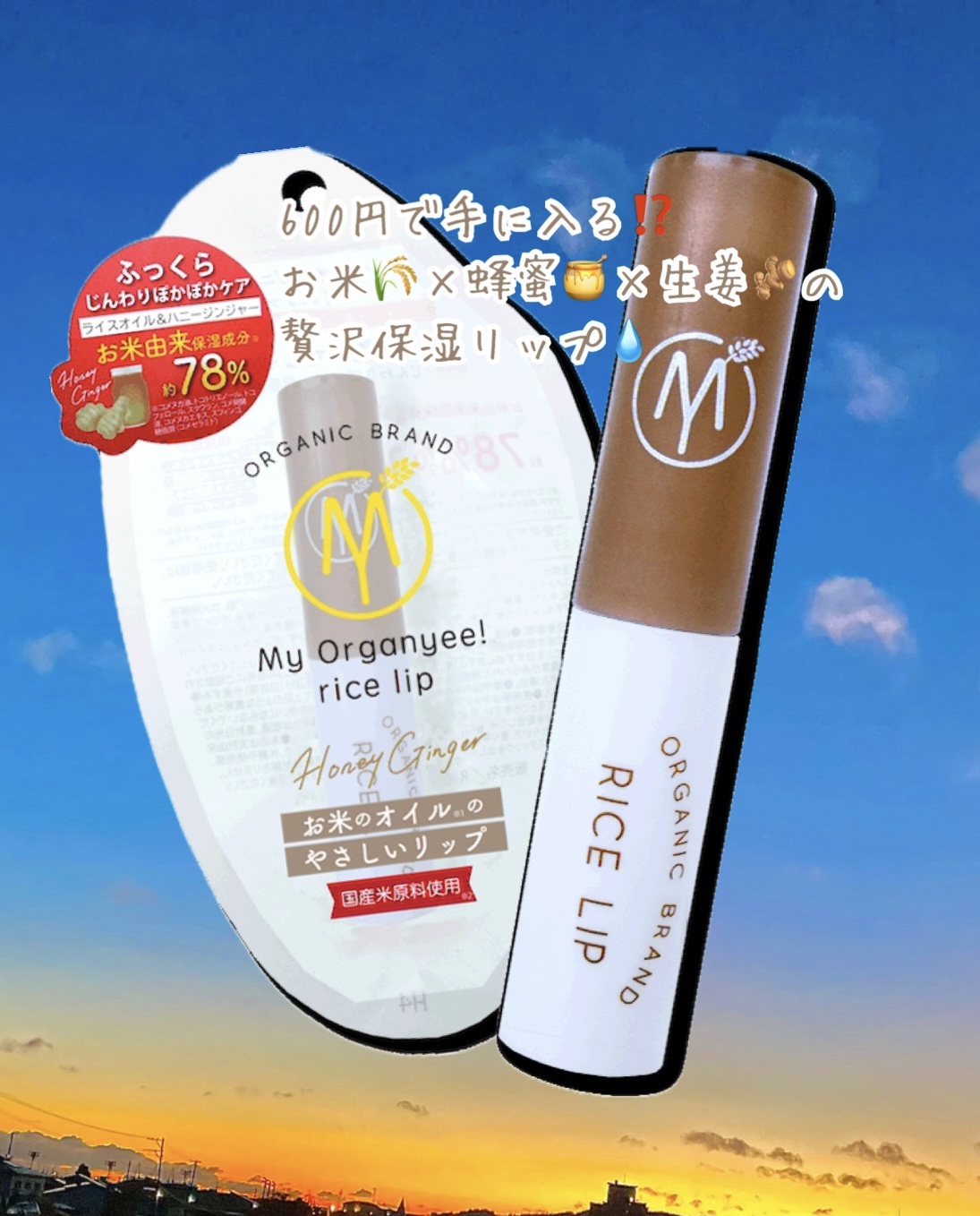 マイオーガニー！ ライスリップ(ハニージンジャー) /マイオーガニー/リップクリームを使ったクチコミ（1枚目）