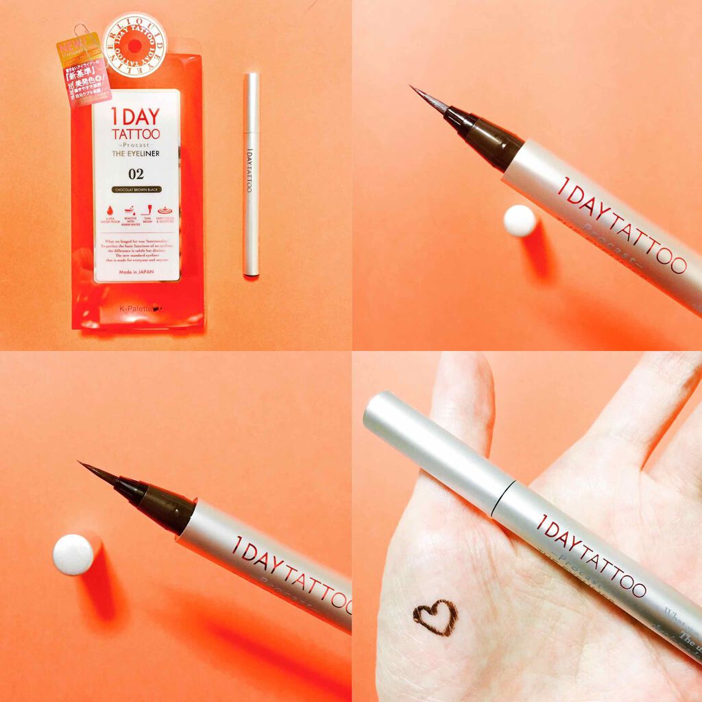 1DAY TATTOO プロキャスト ザ・アイライナー/K-パレット/リキッドアイライナーを使ったクチコミ（2枚目）