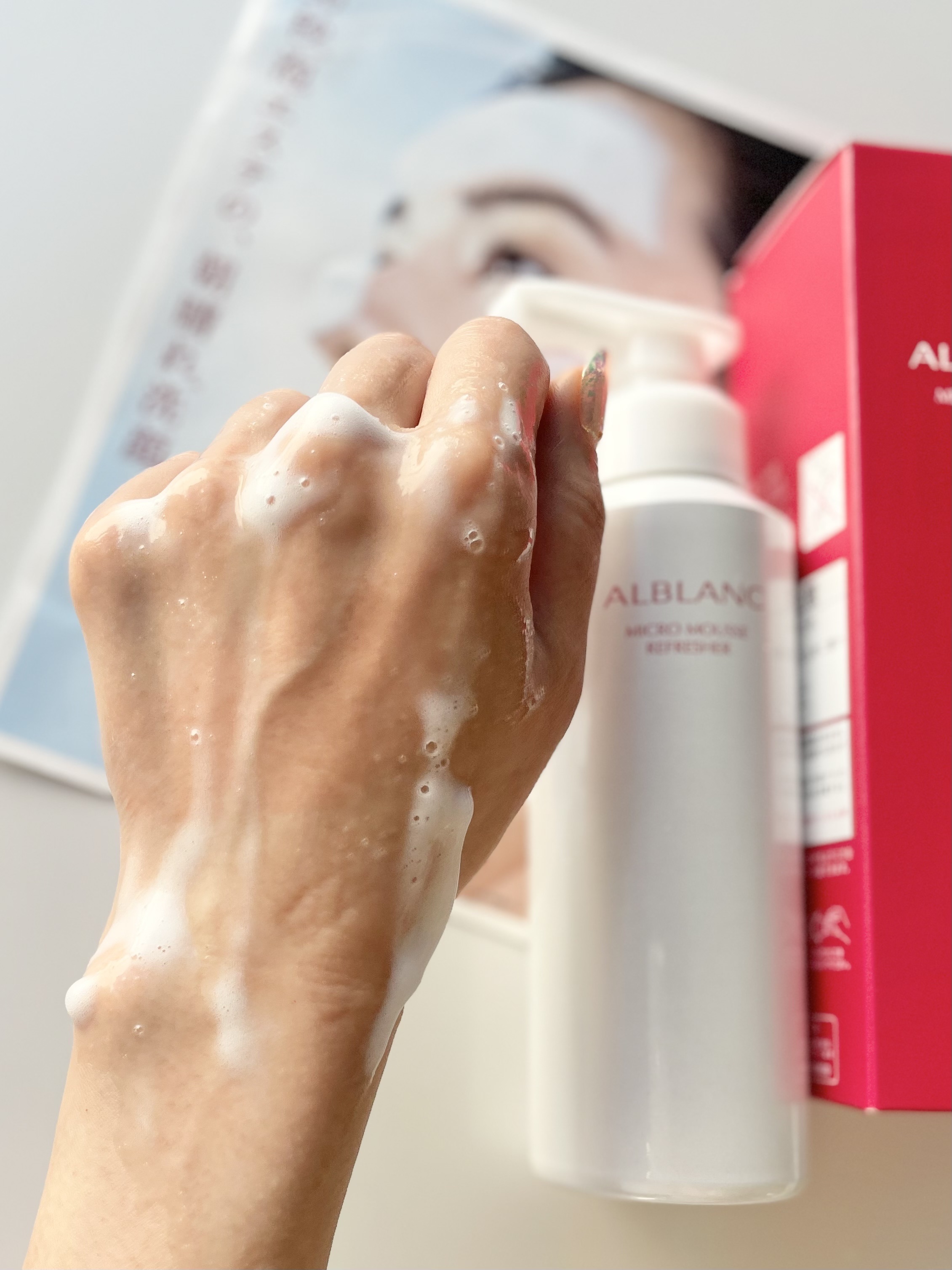 マイクロムース リフレッシャー/ALBLANC/泡洗顔を使ったクチコミ（2枚目）