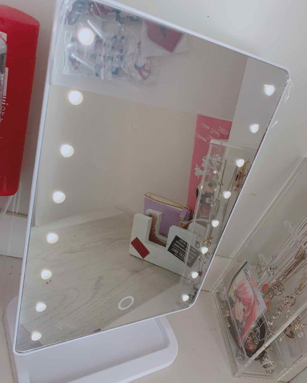 LEDライトミラー (AS-0678)/ニトリ/その他化粧小物を使ったクチコミ（3枚目）
