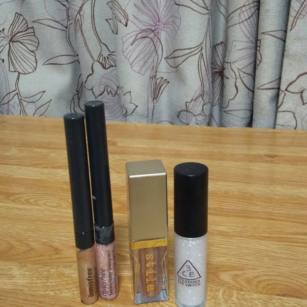 コスメと7MEN侍が大好き!! on LIPS 「右から3CE,ステラのキッテンカルマ、イニスフリーのグリッター..」(1枚目)