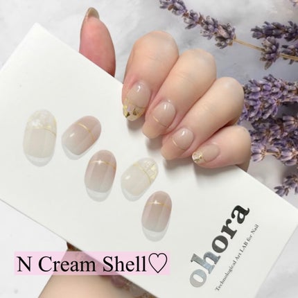 セミキュアジェルネイル(ハンド) ND-053-J N Cream Shell/ohora/ネイルシールを使ったクチコミ(1枚目)