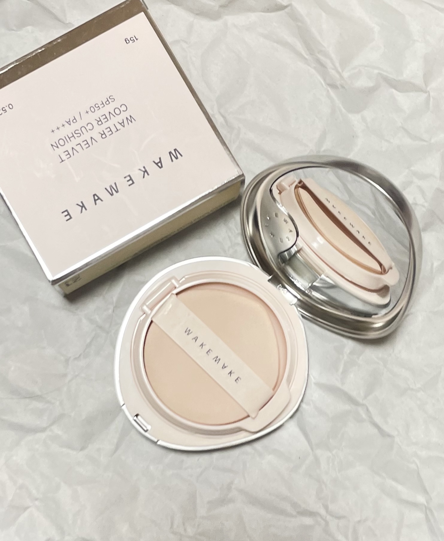 ウォーターベルベットカバークッション/wakemake/クッションファンデーションを使ったクチコミ（2枚目）