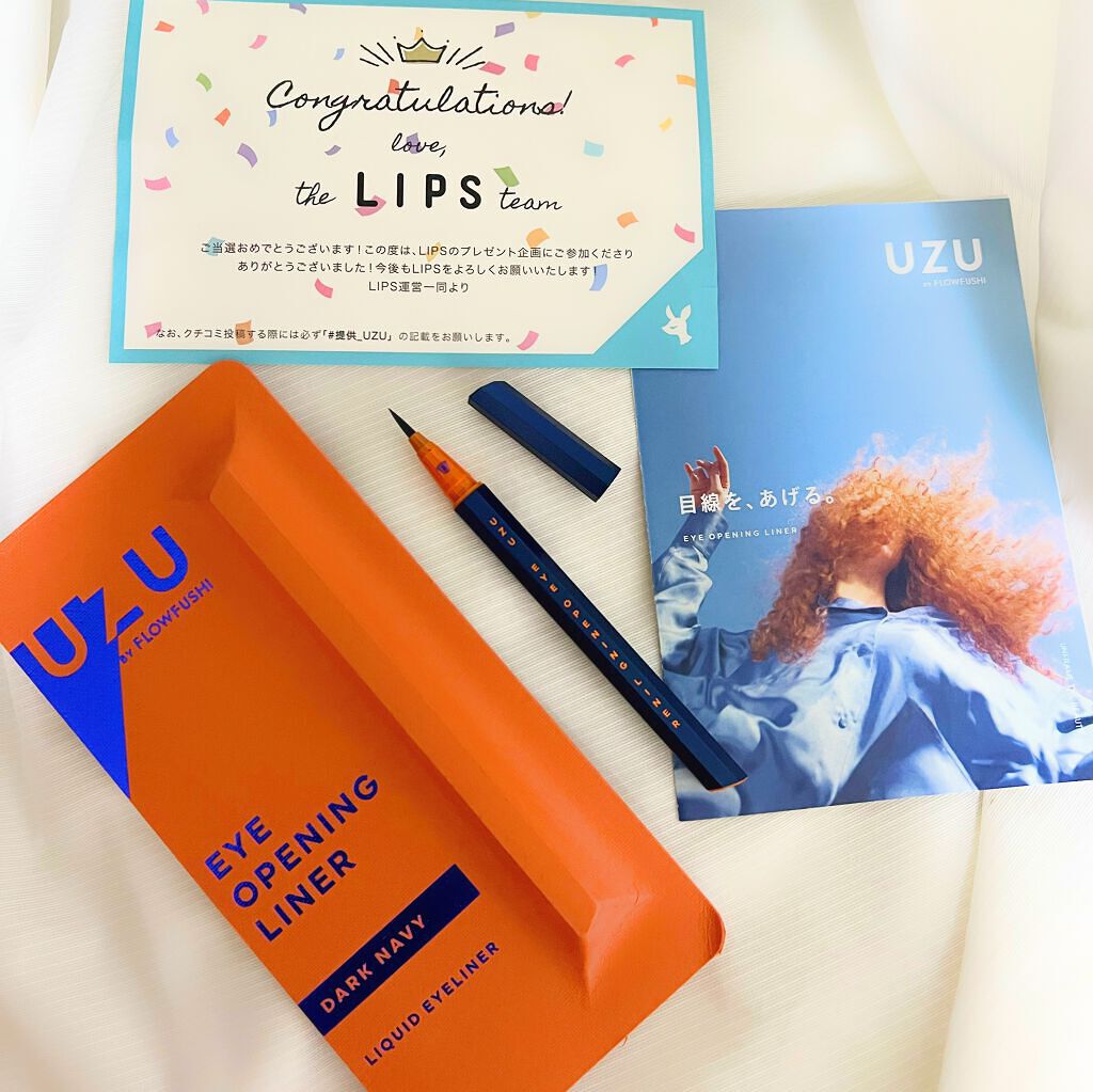 EYE OPENING LINER DARK NAVY/UZU BY FLOWFUSHI/リキッドアイライナーを使ったクチコミ（1枚目）
