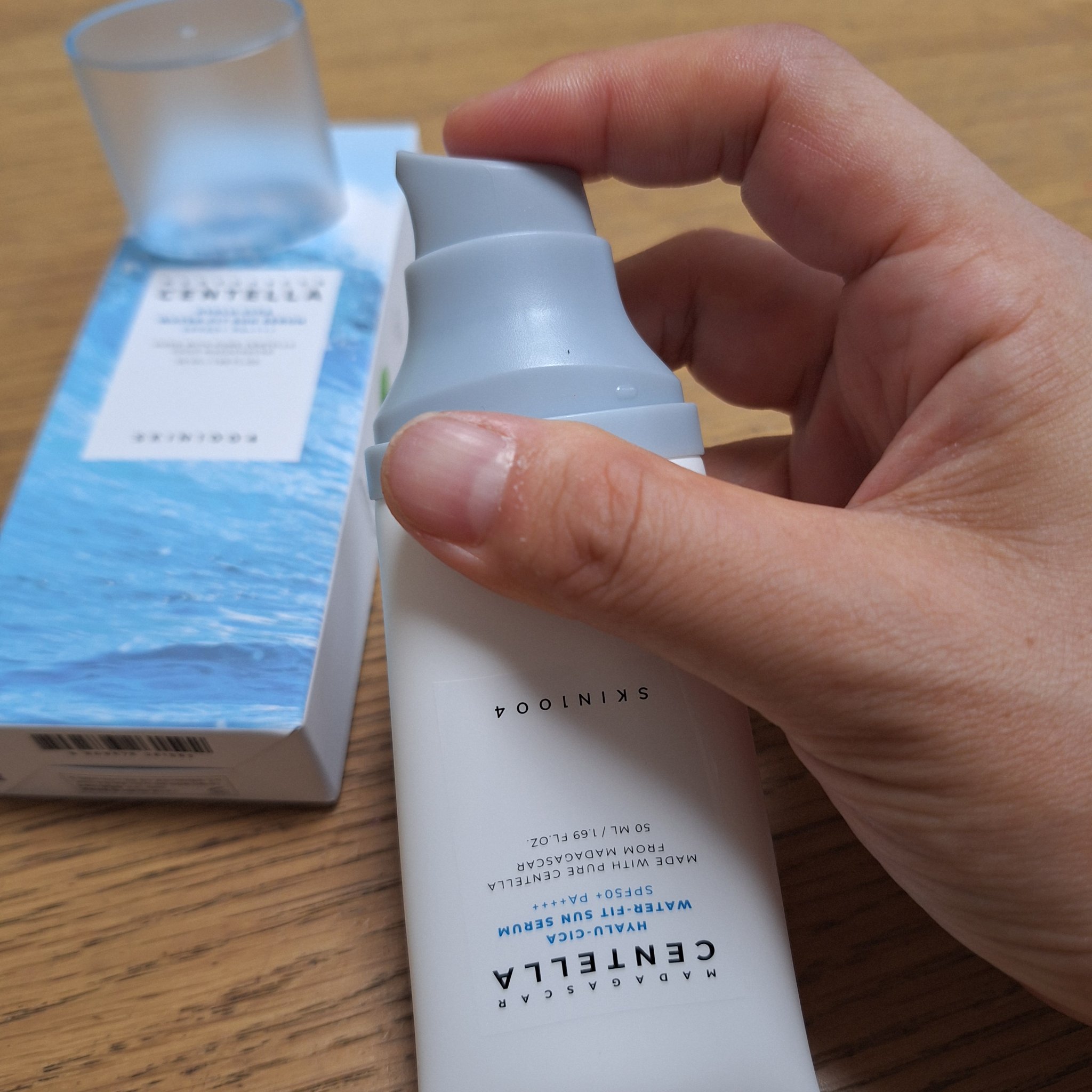 ヒアルーシカ ウォーターフィット サンセラム/SKIN1004/日焼け止めローションを使ったクチコミ（1枚目）