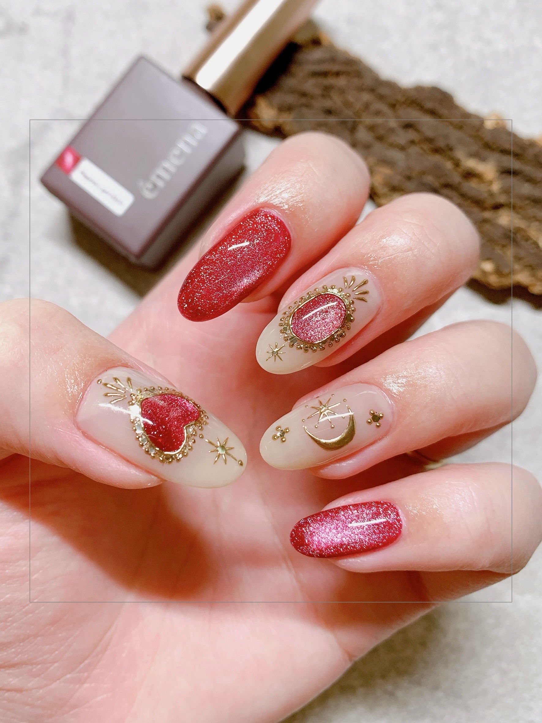 #セルフネイル,#マグネットネイル,#ミラーネイルのネイルデザイン