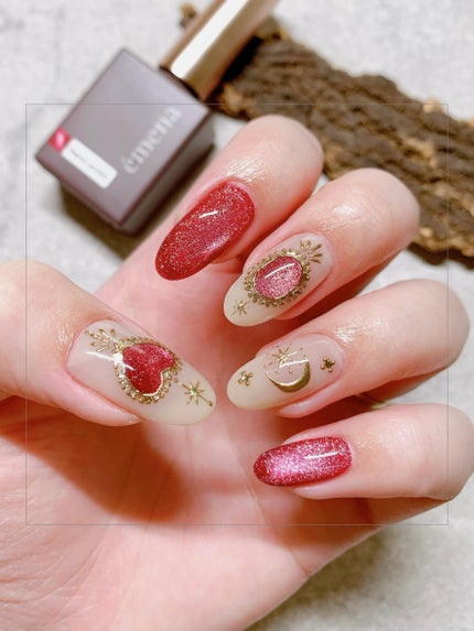 #セルフネイル,#マグネットネイル,#ミラーネイルのネイルデザイン