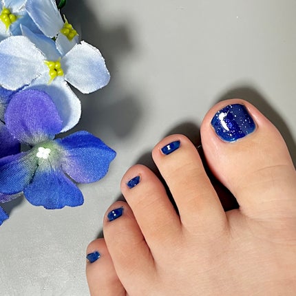 #セルフネイル,#ちび爪ネイル,#ブルーネイル,#100均ネイルのネイルデザイン