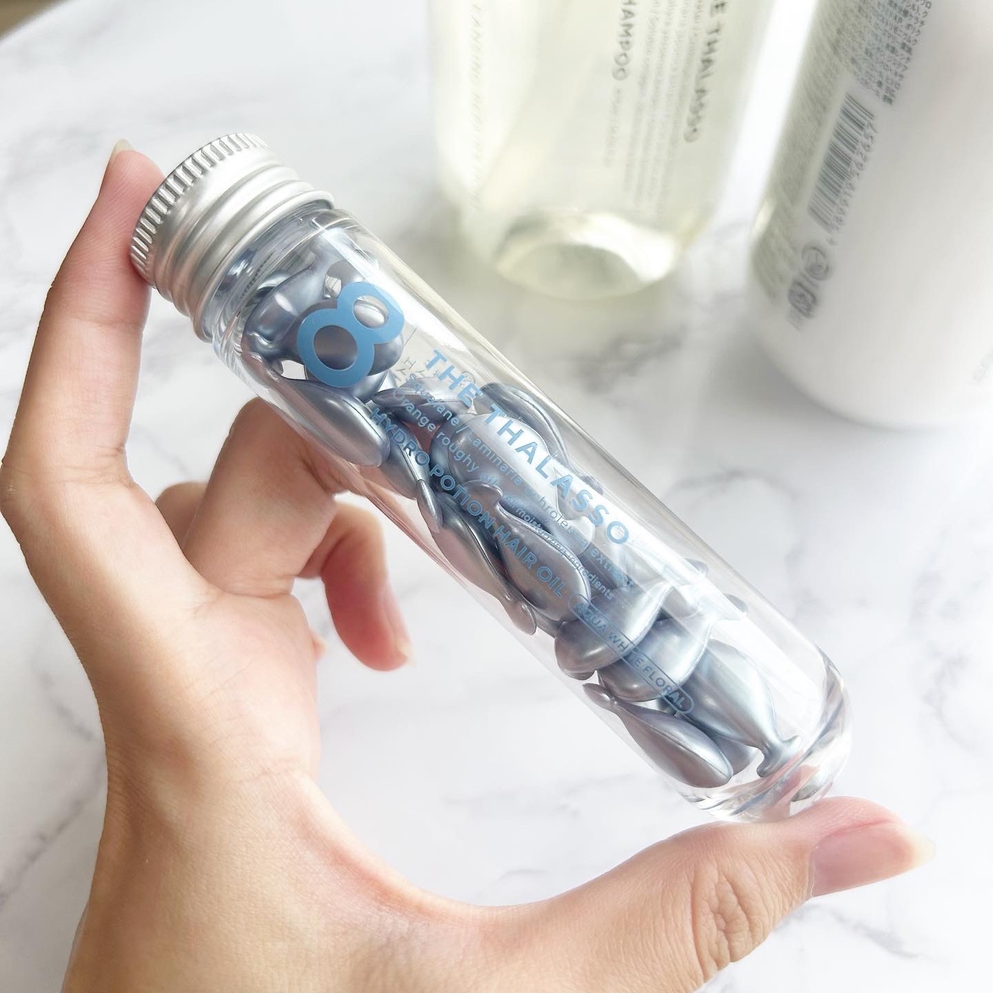 ハイドロポーション 美容液ヘアオイル（アクアホワイトフローラルの香り）/エイトザタラソ/ヘアオイルを使ったクチコミ（1枚目）