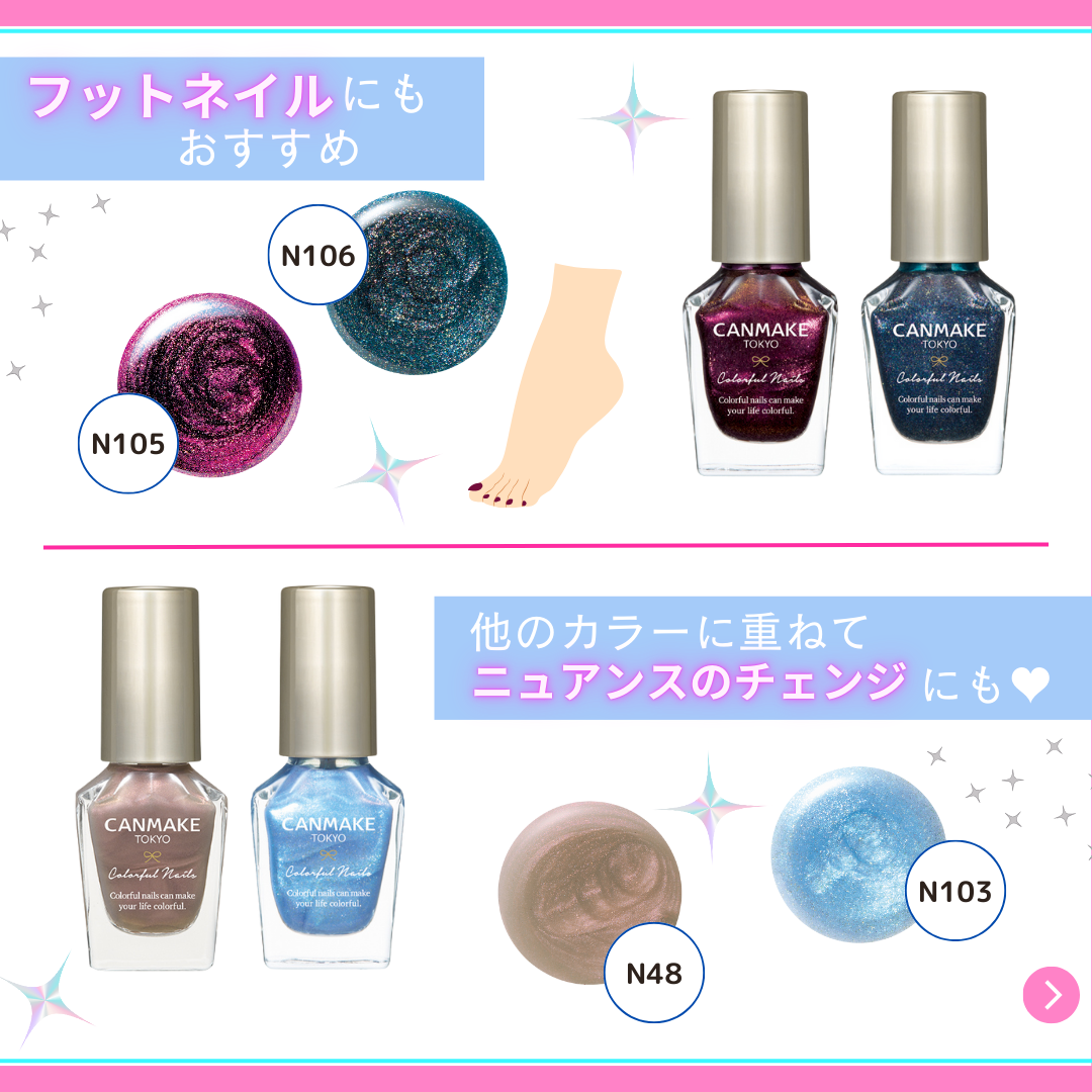 カラフルネイルズ/キャンメイク/マニキュアを使ったクチコミ（3枚目）