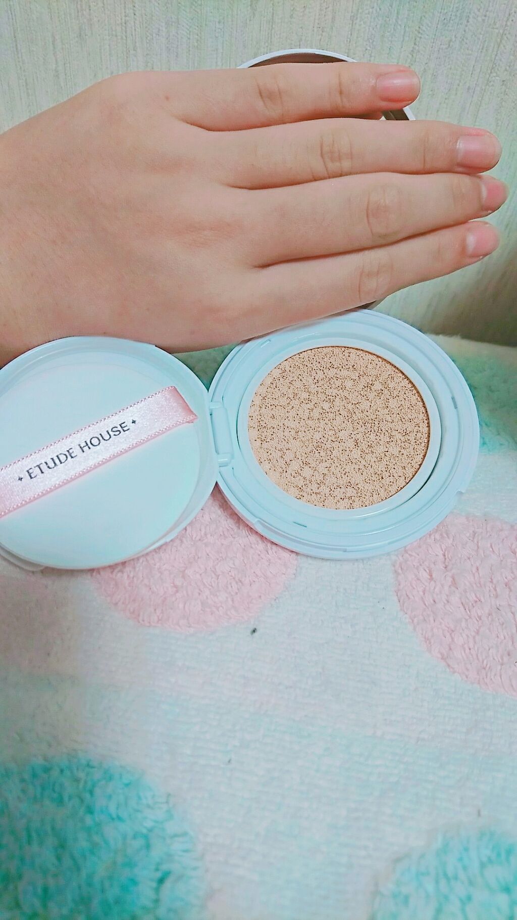 エニークッション オールデイパーフェクト/ETUDE/クッションファンデーションを使ったクチコミ(2枚目)