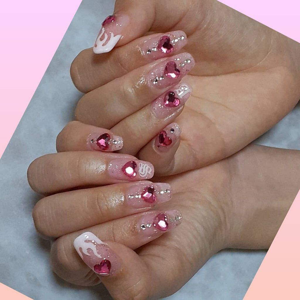 #ネイル,#ジェルネイル,#ハートネイル,#ピンクネイル,#春ネイル,#スプリングネイルのネイルデザイン