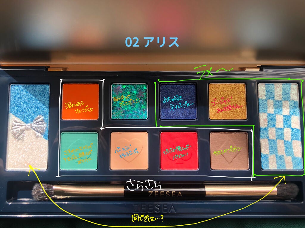 アリスドリームランドシリーズ 12色アイシャドウパレット(ZEESEA×大英博物館)/ZEESEA/アイシャドウパレットを使ったクチコミ(6枚目)