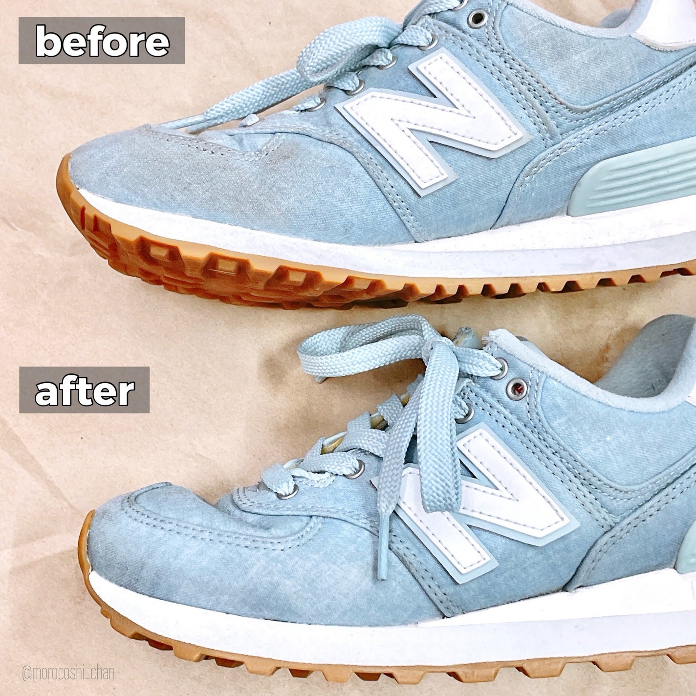 もろこしちゃん🌽 on LIPS 「水を使わずシューズを洗う🧴🫧簡単・時短なシューズケアを試してみ..」(5枚目)
