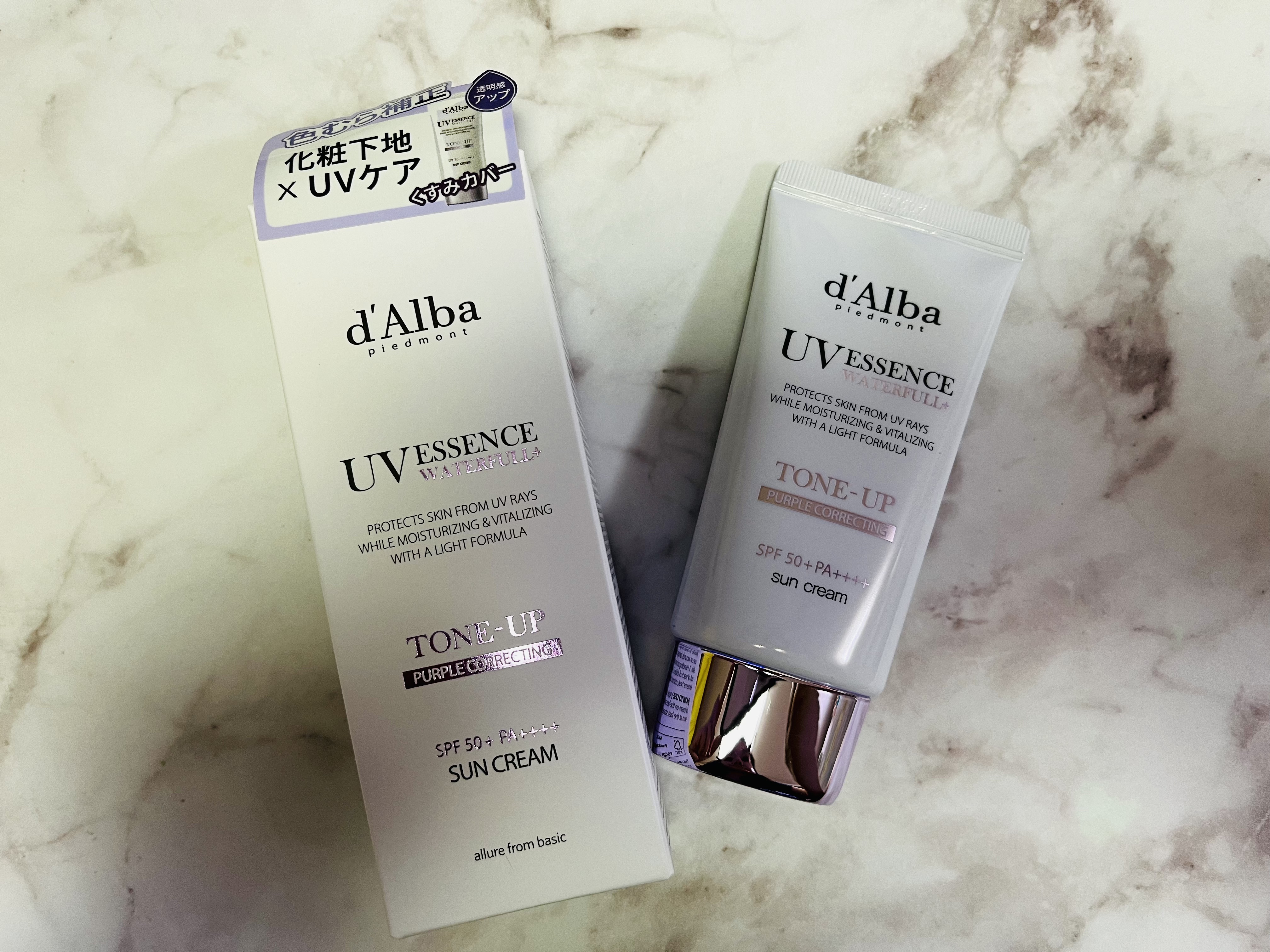 ダルバ ウォータフル トーンアップ サンクリーム(パープル)/ダルバ/日焼け止めクリームを使ったクチコミ（1枚目）