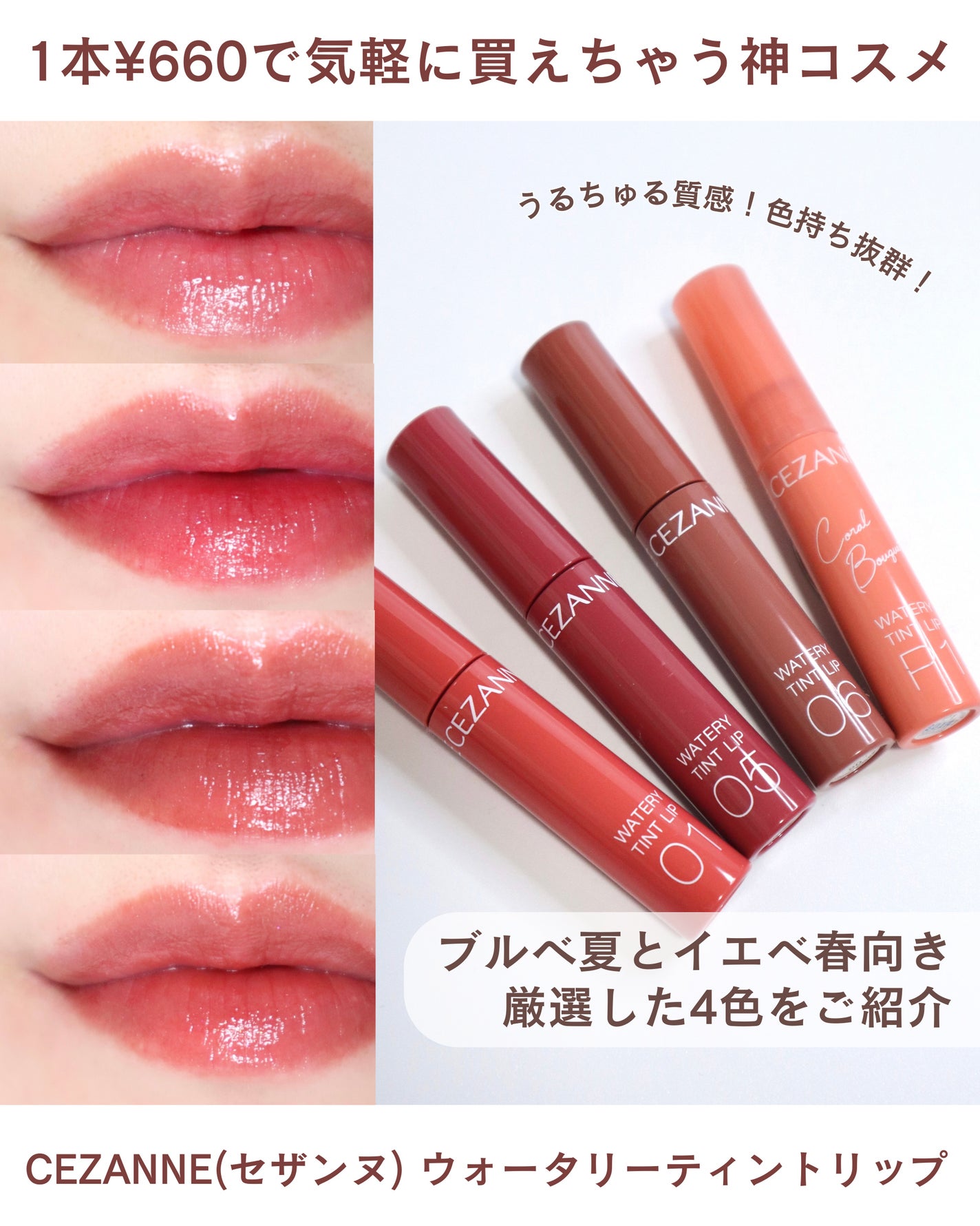 ウォータリーティントリップ/CEZANNE/リップティントを使ったクチコミ(1枚目)