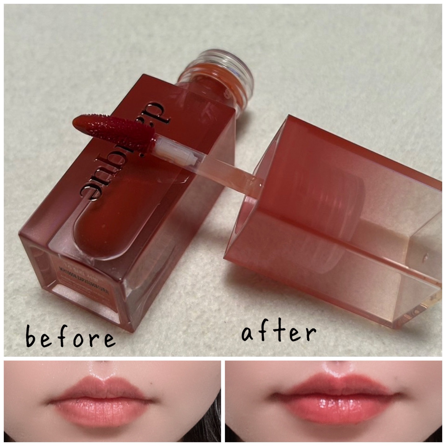 ジューシーデュイティント 16 チリシャーベット/dasique/リップティントを使ったクチコミ（3枚目）