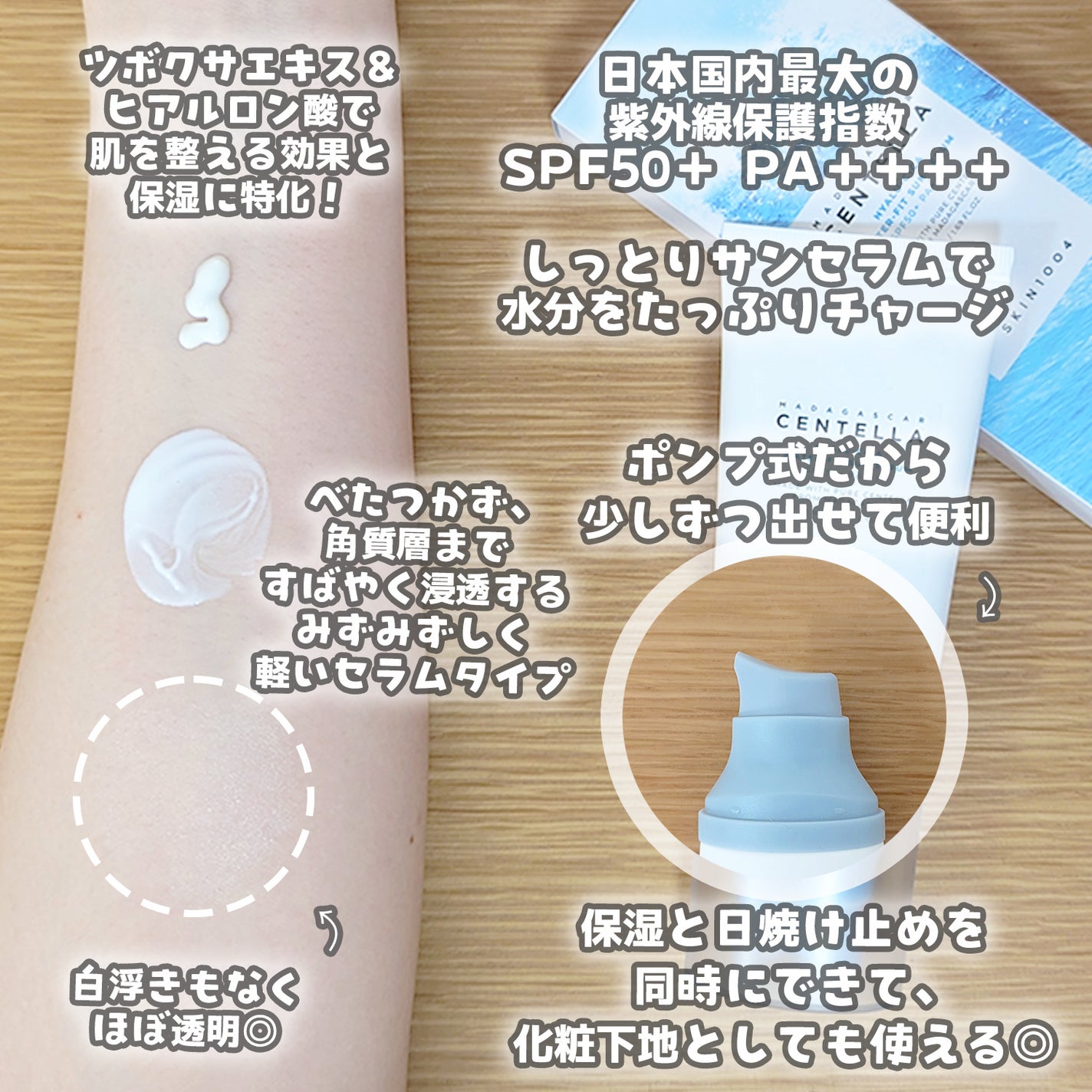 ヒアルーシカ ウォーターフィット サンセラム/SKIN1004/日焼け止めローションを使ったクチコミ(2枚目)