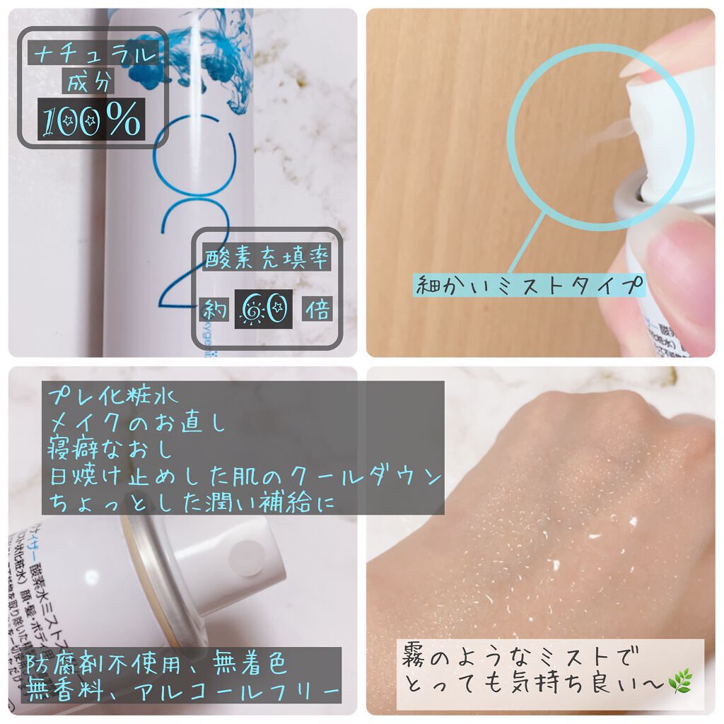酸素水ミストスプレー 60ml(1本入)/Oxygenizer/ミスト状化粧水を使ったクチコミ（2枚目）