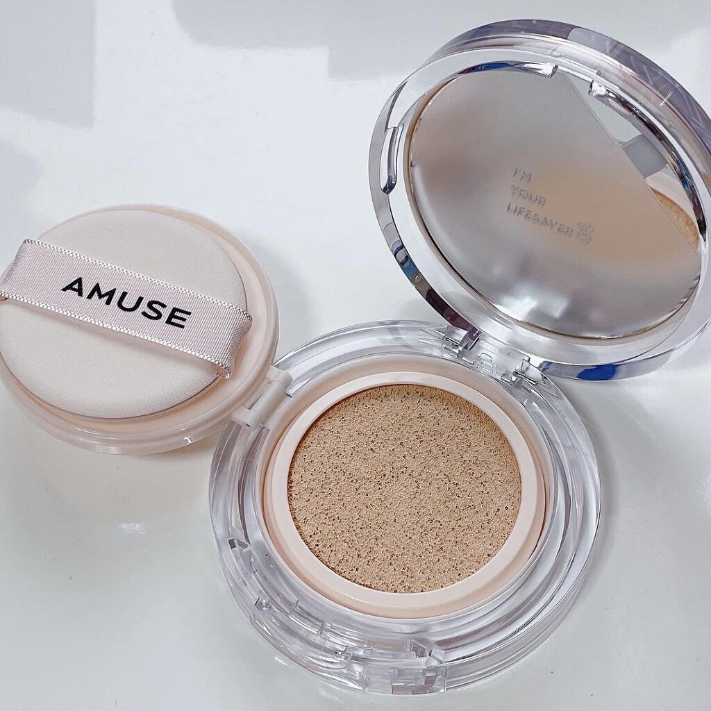 スキンチューンヴィーガンカバークッション 01 フェアチューン/AMUSE/クッションファンデーションを使ったクチコミ（3枚目）