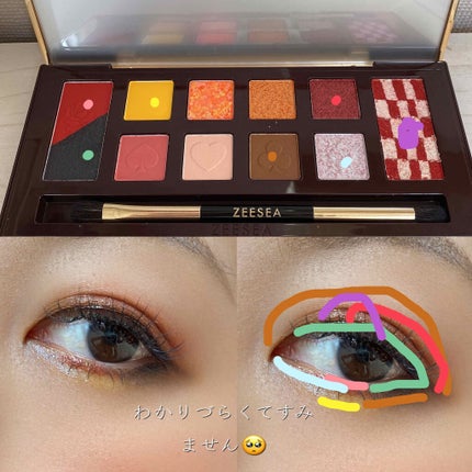 アリスドリームランドシリーズ 12色アイシャドウパレット(ZEESEA×大英博物館)/ZEESEA/アイシャドウパレットを使ったクチコミ(3枚目)