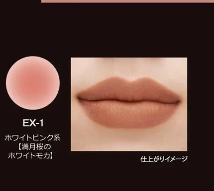 スチームマットヌードリップ EX-1 ホワイトピンク系【満月桜のホワイトモカ】/KATE/口紅を使ったクチコミ(2枚目)