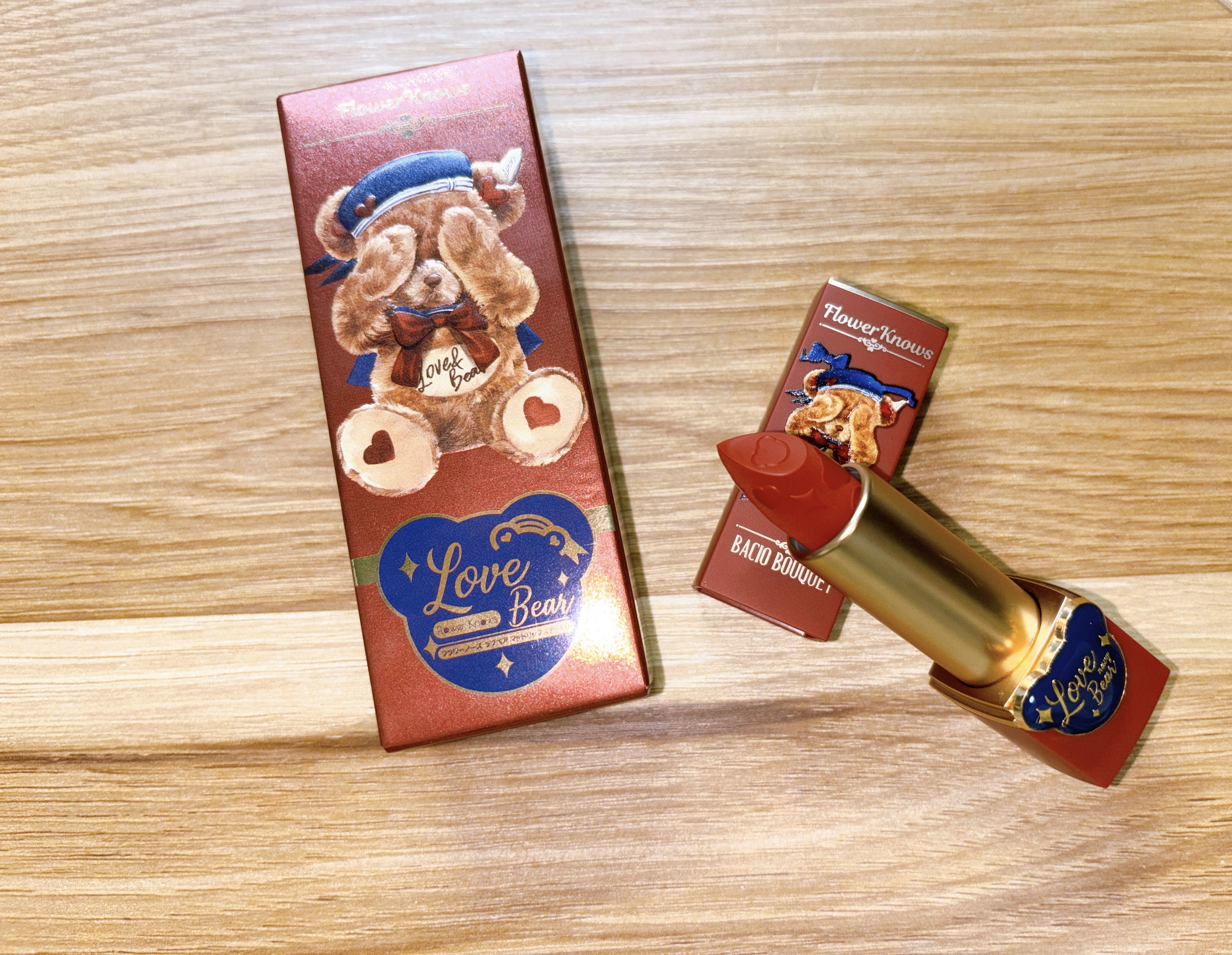 Love Bear マットリップスティック ストロベリーベア/FlowerKnows/口紅を使ったクチコミ（1枚目）