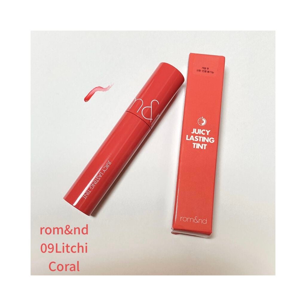 ジューシーラスティングティント/rom&nd/リップティントを使ったクチコミ(1枚目)