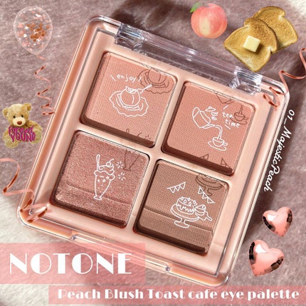 Peach Blush Toast cafe eye palette/NOTONE/アイシャドウパレットを使ったクチコミ(1枚目)